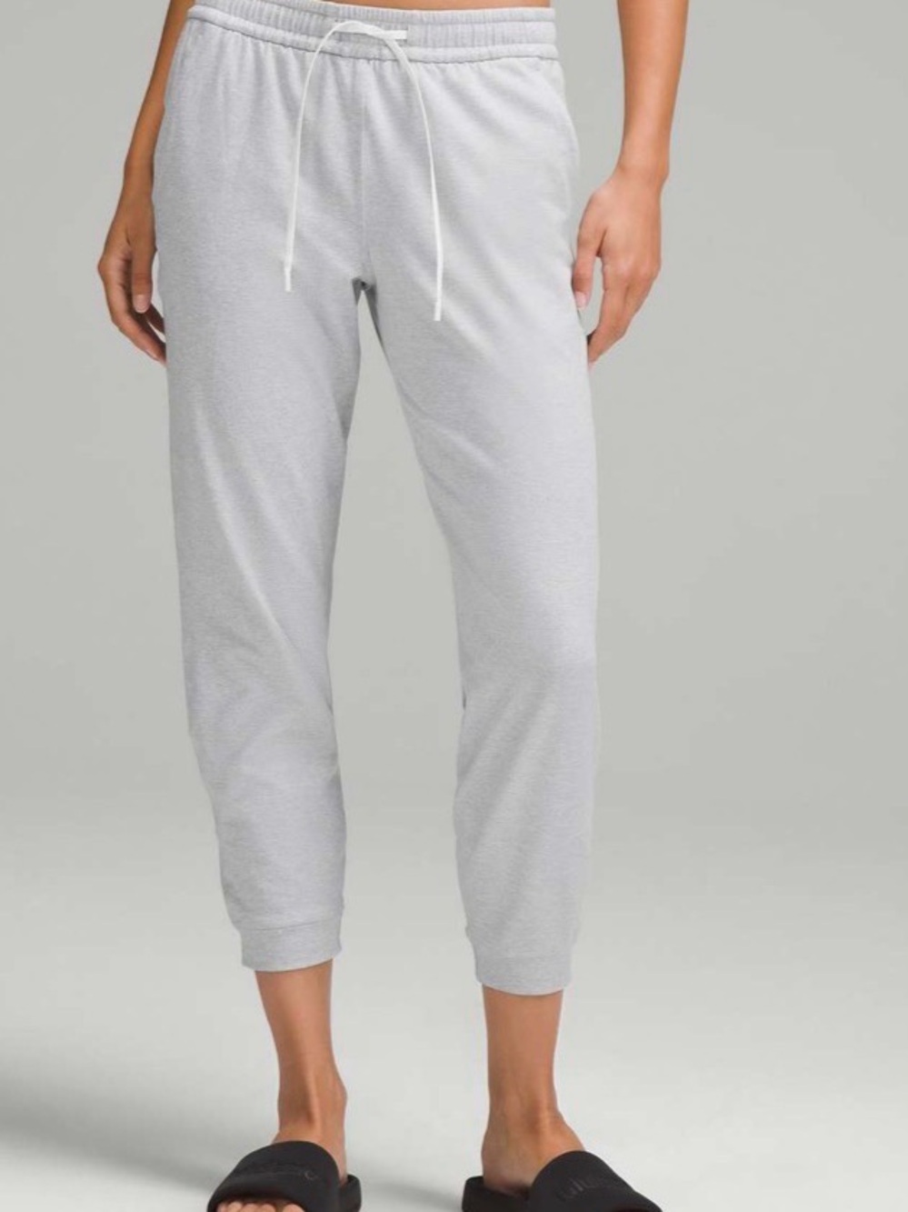 lululemon soft jersey mid rise gray jogger 7/8